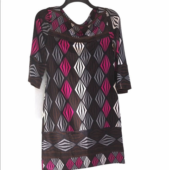 𝅺DVF size 0 vintage silk retro print shift dress - Picture 1 of 9